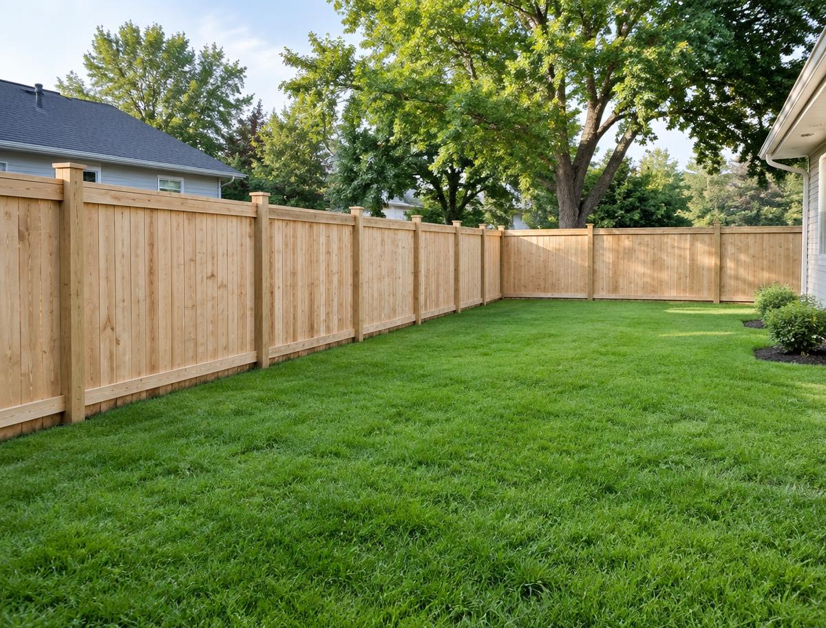 Home remodeling Rochester NY — new wooden privacy fence installed around a rochester backyard