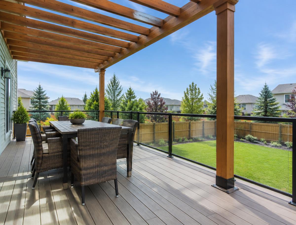 Rochester decks & porches services — finished decks & porches work in a Rochester, NY home