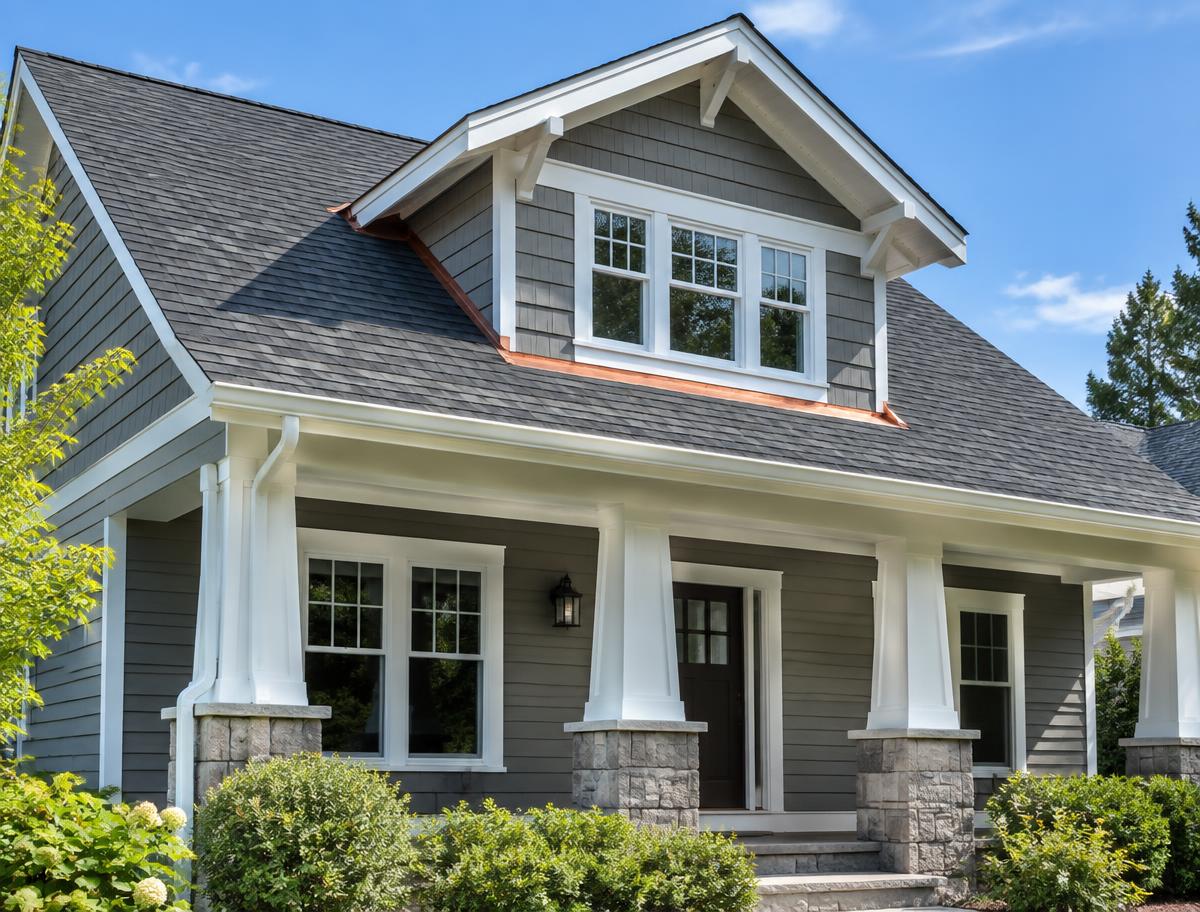 Rochester roofing services — finished roofing work in a Rochester, NY home